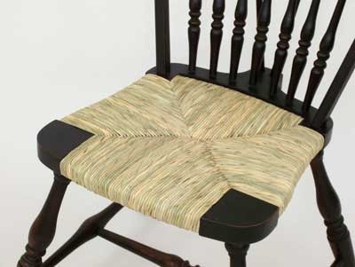 Detail - Windsor with rush seat